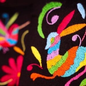 Embroidery of an animal, created using Mexican traditional methods.